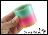 Plastic Rainbow Magic Spring Coil Toy - 2.4" -  Sensory Fidget Toy - Relaxing & Mesmerizing - Stair Walking Fun Classic Toy