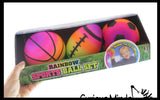 Mini Vinyl Sports Ball Set - Set of 3 Small Playground Balls - Football, Soccer, and Basketball