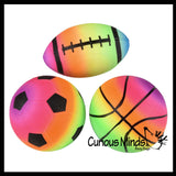 Mini Vinyl Sports Ball Set - Set of 3 Small Playground Balls - Football, Soccer, and Basketball