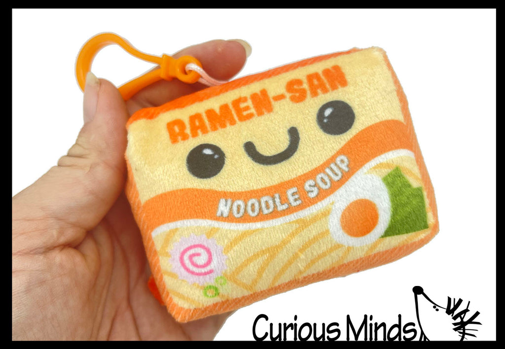 Ramen Noodle Package On Clip Plush Stuffed Animal Toy -  Adorable Soft and Cuddly Mini Plushie Plushy