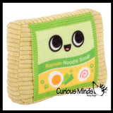 Tiny Ramen Noodle Package Plush Stuffed Animal Toy -  Adorable Soft and Cuddly Mini Plushie Plushy