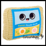 Tiny Ramen Noodle Package Plush Stuffed Animal Toy -  Adorable Soft and Cuddly Mini Plushie Plushy