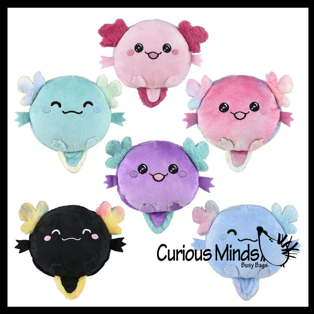 Reversible Axolotl Animal Plush Flip Inside Out Animals - Flip From One Color to a Different Color - Reversible