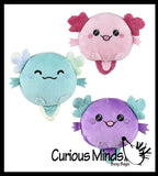 Reversible Axolotl Animal Plush Flip Inside Out Animals - Flip From One Color to a Different Color - Reversible