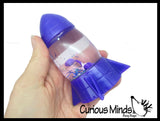Space Rocket Water Filled Squishy toy with Astronaut and Water and Glitter - Fun Visual Toy