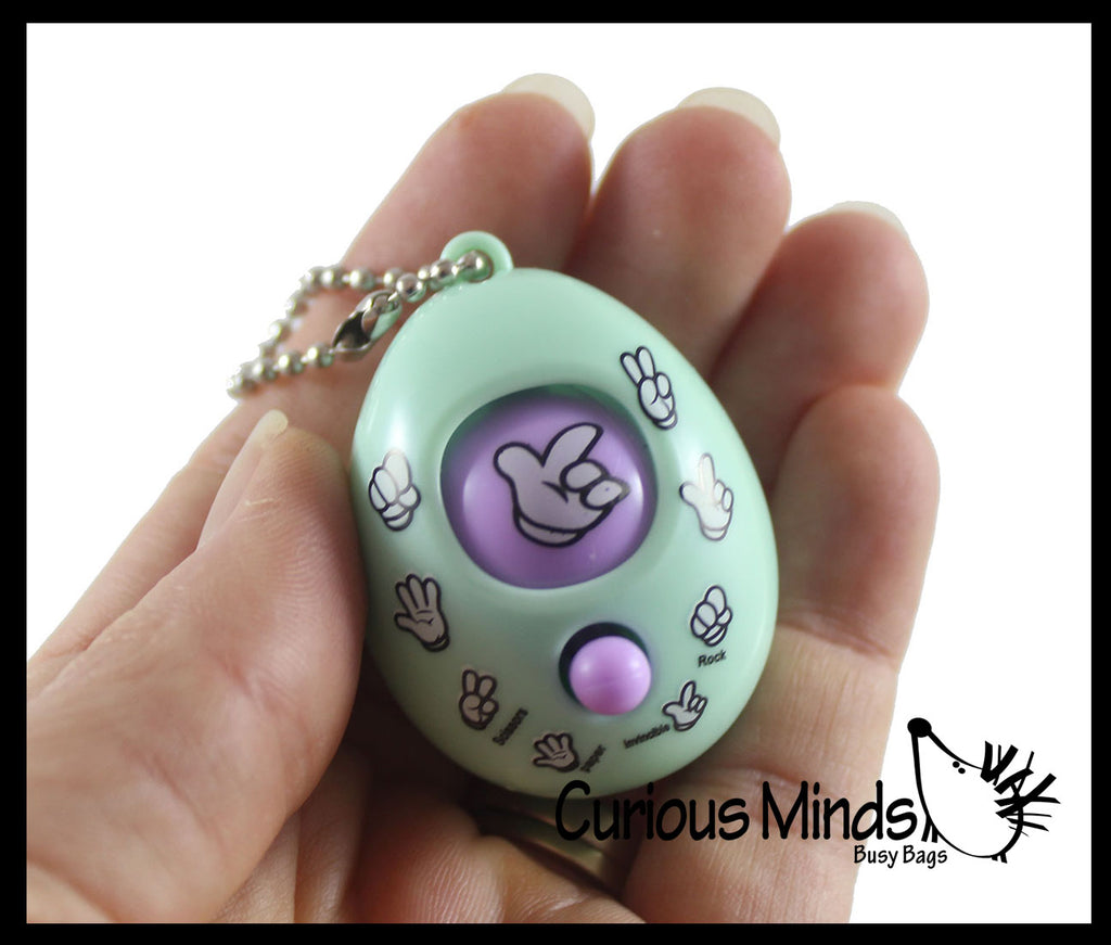 Rock, Paper, Scissors, Shoot Fidget Toy with Keyring - Mini Game Spinner
