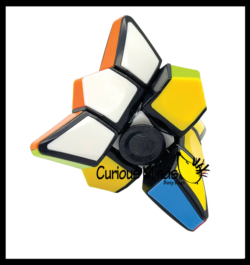 Multi-Colored Puzzle Spinner Cube Games - Problem-Solving Brain Teaser Logic Toys - Travel Toy Fidget Spinners