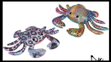 Crab Sand Filled Animal Toy - Heavy Weighted Sandbag Animal Plush Bean Bag Toss - Shimmering Glitter
