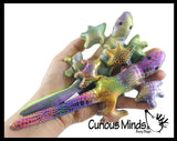 Lizard Sand Filled Animal Toy - Heavy Weighted Sandbag Animal Plush Bean Bag Toss - Shimmering Glitter Gecko