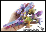 Lizard Sand Filled Animal Toy - Heavy Weighted Sandbag Animal Plush Bean Bag Toss - Shimmering Glitter Gecko
