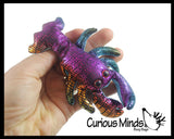 Lobster Sand Filled Animal Toy - Heavy Weighted Sandbag Animal Plush Bean Bag Toss - Shimmering Glitter