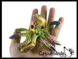 Octopus Sand Filled Animal Toy - Heavy Weighted Sandbag Animal Plush Bean Bag Toss - Shimmering Glitter