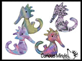 Seahorse Sand Filled Animal Toy - Heavy Weighted Sandbag Animal Plush Bean Bag Toss - Shimmering Glitter