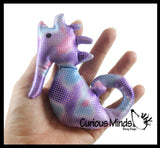 Seahorse Sand Filled Animal Toy - Heavy Weighted Sandbag Animal Plush Bean Bag Toss - Shimmering Glitter