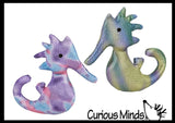 Seahorse Sand Filled Animal Toy - Heavy Weighted Sandbag Animal Plush Bean Bag Toss - Shimmering Glitter
