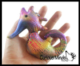 Seahorse Sand Filled Animal Toy - Heavy Weighted Sandbag Animal Plush Bean Bag Toss - Shimmering Glitter