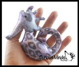 Seahorse Sand Filled Animal Toy - Heavy Weighted Sandbag Animal Plush Bean Bag Toss - Shimmering Glitter