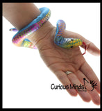 Snake Coiled Sand Filled Animal Toy - Heavy Weighted Sandbag Animal Plush Bean Bag Toss - Shimmering Glitter