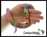 Snake Coiled Sand Filled Animal Toy - Heavy Weighted Sandbag Animal Plush Bean Bag Toss - Shimmering Glitter