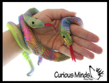 Snake Coiled Sand Filled Animal Toy - Heavy Weighted Sandbag Animal Plush Bean Bag Toss - Shimmering Glitter