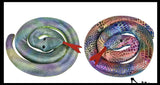 Snake Coiled Sand Filled Animal Toy - Heavy Weighted Sandbag Animal Plush Bean Bag Toss - Shimmering Glitter