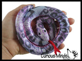 Snake Coiled Sand Filled Animal Toy - Heavy Weighted Sandbag Animal Plush Bean Bag Toss - Shimmering Glitter