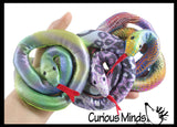 Snake Coiled Sand Filled Animal Toy - Heavy Weighted Sandbag Animal Plush Bean Bag Toss - Shimmering Glitter