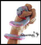 Snake Coiled Sand Filled Animal Toy - Heavy Weighted Sandbag Animal Plush Bean Bag Toss - Shimmering Glitter