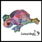 Turtle Sand Filled Animal Toy - Heavy Weighted Sandbag Animal Plush Bean Bag Toss - Shimmering Glitter