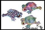 Turtle Sand Filled Animal Toy - Heavy Weighted Sandbag Animal Plush Bean Bag Toss - Shimmering Glitter