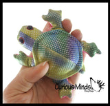 Turtle Sand Filled Animal Toy - Heavy Weighted Sandbag Animal Plush Bean Bag Toss - Shimmering Glitter