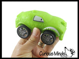 Sand Filled Vehicles - Play Car Truck Lover Sensory Fidget Toy -Stretchy Smash with Wheels