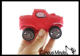 Sand Filled Vehicles - Play Car Truck Lover Sensory Fidget Toy -Stretchy Smash with Wheels