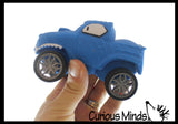 Sand Filled Vehicles - Play Car Truck Lover Sensory Fidget Toy -Stretchy Smash with Wheels