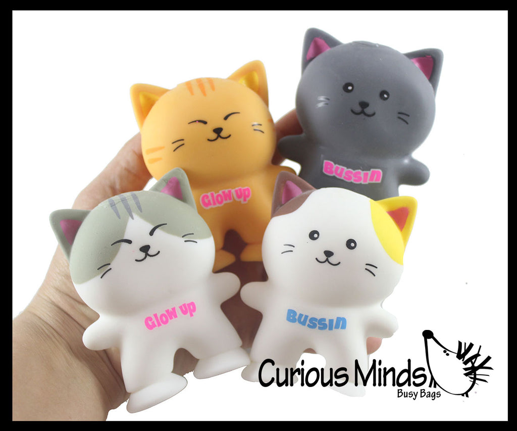 Stretchy Suction Foot Cat Sand Filled - Kitty Lover Sensory Fidget Toy Weighted Desk Pet Fun