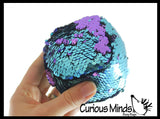 NEW - Plush Balls with Mermaid 2 Color Reversible Sequin Scales - Sensory Fidget Toy