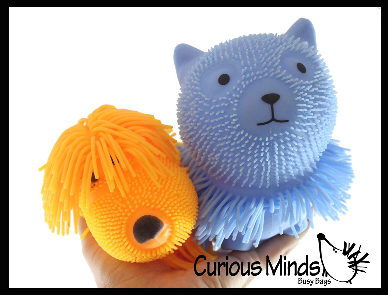 Shaggy Cat and Mop Dog Large Puffer Balls Sensory Therapy Fidget Stress Balls OT Autism SPD