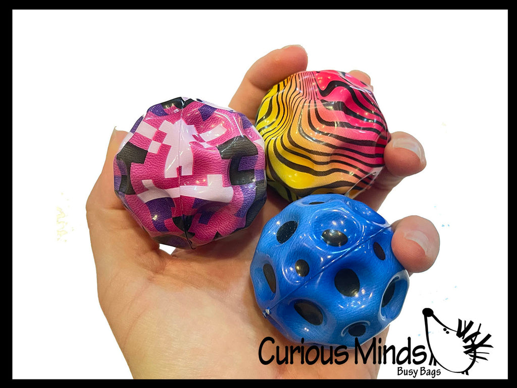Super High Bounce Ball with Crater Dimples 2" - Makes Loud Pop -  Bouncy Balls -  Bouncing Ball Party Favor Outdoor Play Novelty Toy