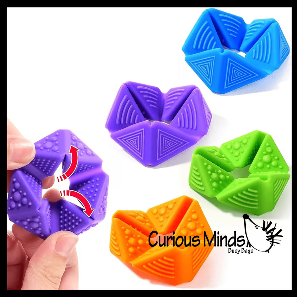 Silicone Infinity Flip and Fold Optical Illusion Fidget - Magic Endless Folding Fidget Toy - Flip Over and Over - Bend and Fold Crazy Shapes Puzzle - ADD Anxiety