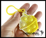 BULK/WHOLESALE - Tiny Bubble Pop Fidget Toys on Clips - Silicone Push Poke Bubble Wrap Fidget Toy - Press Bubbles to Pop the Bubbles Down - Bubble Popper Sensory Stress Toy