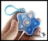 BULK/WHOLESALE - Tiny Bubble Pop Fidget Toys on Clips - Silicone Push Poke Bubble Wrap Fidget Toy - Press Bubbles to Pop the Bubbles Down - Bubble Popper Sensory Stress Toy