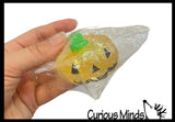 Jack o Lantern Small Pumpkin Sugar Ball - Thick Glue/Gel Stretch Ball - Molasses Syrup Ultra Squishy and Moldable Slow Rise Relaxing Sensory Fidget Stress Toy Halloween