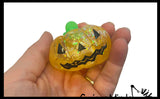 Jack o Lantern Small Pumpkin Sugar Ball - Thick Glue/Gel Stretch Ball - Molasses Syrup Ultra Squishy and Moldable Slow Rise Relaxing Sensory Fidget Stress Toy Halloween