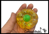 Jack o Lantern Small Pumpkin Sugar Ball - Thick Glue/Gel Stretch Ball - Molasses Syrup Ultra Squishy and Moldable Slow Rise Relaxing Sensory Fidget Stress Toy Halloween
