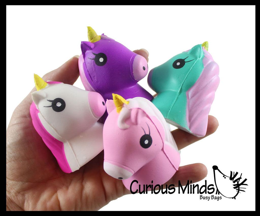 LAST CHANCE - LIMITED STOCK - SALE  - Small Slow Rise Squishy Toys - Mini Unicorn Heads