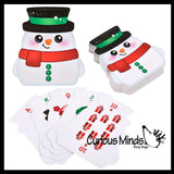 Snowman Shaped Deck of Cards Games - Fun Kid's Playing Cards - Cute Small Party Favors