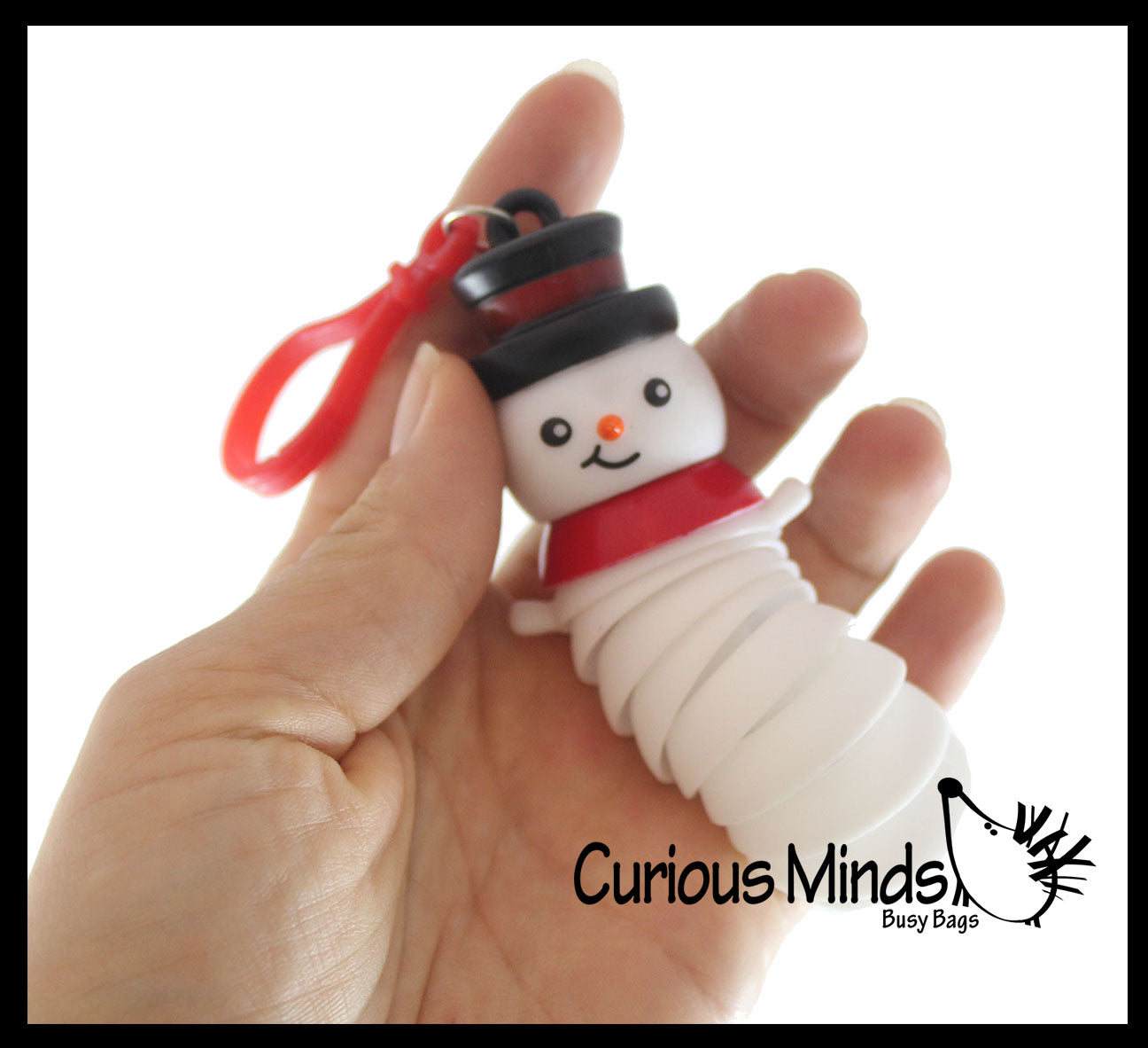 Wiggle Snowman Family Set of 2 Fidget on Clip - Wiggle Articulated Jointed Moving Toy - Unique Winter Christmas