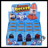 Space Rocket Water Filled Squishy toy with Astronaut and Water and Glitter - Fun Visual Toy