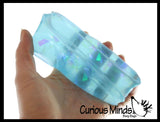 Water Trick Snake Filled with Sparkle Streamers - Stress Toy - Slippery Tricky Wiggly Wiggler Tube - Squishy Wiggler Sensory Fidget Ball