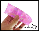 Water Trick Snake Filled with Sparkle Streamers - Stress Toy - Slippery Tricky Wiggly Wiggler Tube - Squishy Wiggler Sensory Fidget Ball